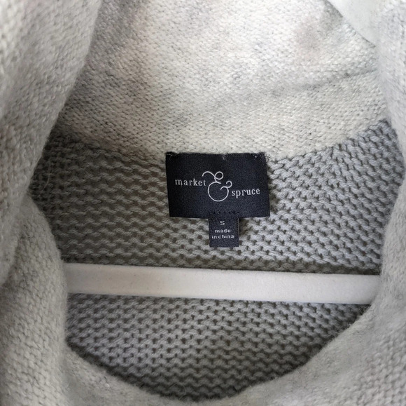 Market & Spruce Stratford Patchwork Alpaca Wool Cowl Neck Pullover Sweater Top S - Picture 4 of 5